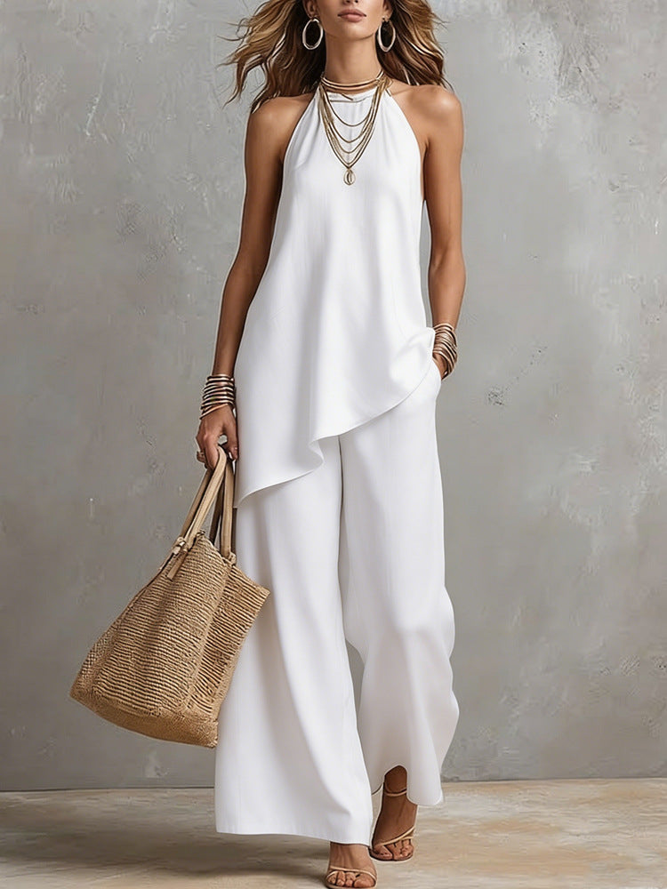 Damen luftiger Jumpsuit mit asymmetrischem Schnitt Echo Archiv