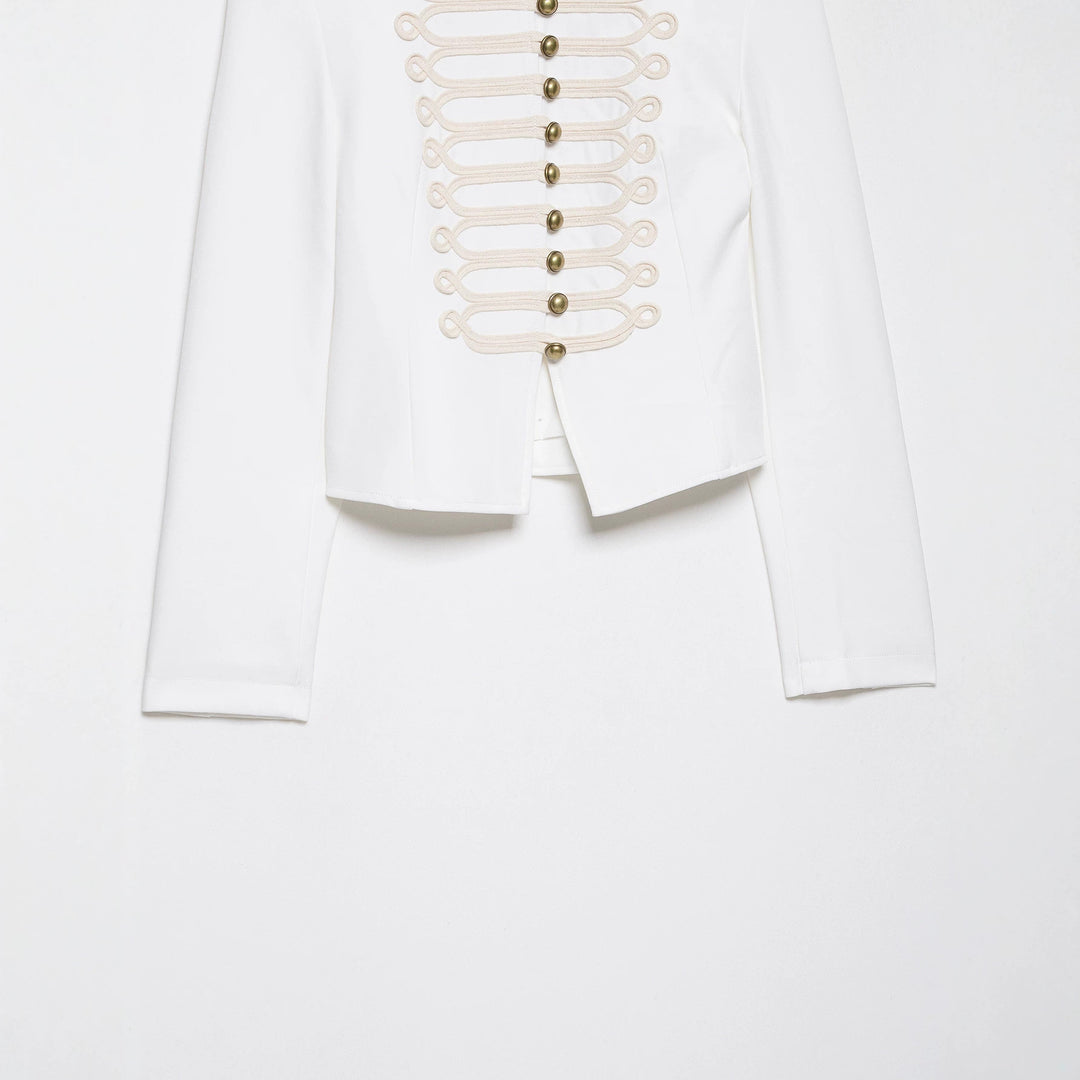 Damen Kurzjacke im Palais‑Hussarenstil mit Stehkragen und ornamentaler Zierbesatz Echo Archiv
