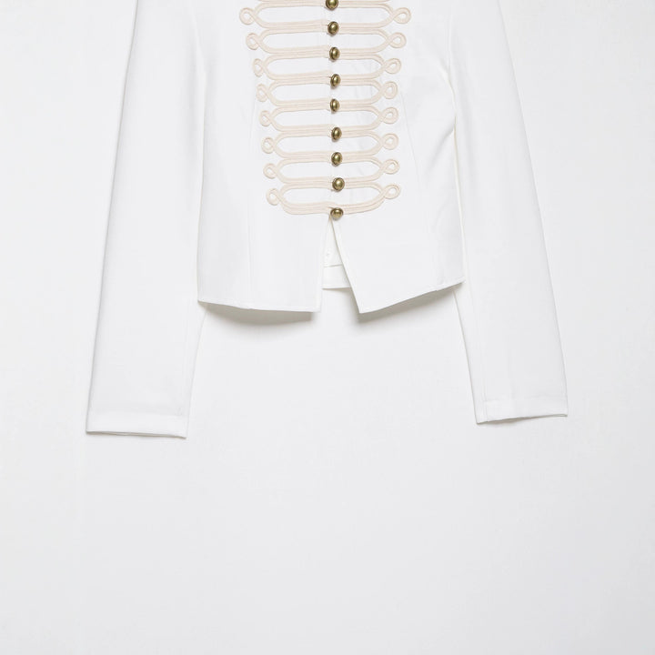 Damen Kurzjacke im Palais‑Hussarenstil mit Stehkragen und ornamentaler Zierbesatz Echo Archiv