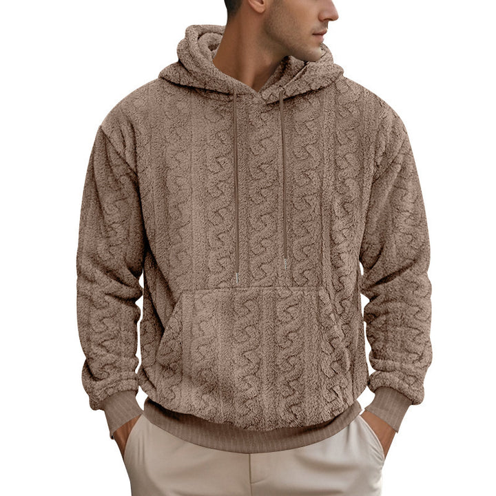 Herren gemütlicher Fleece Hoodie mit Kapuze und Kängurutasche Echoarchiv