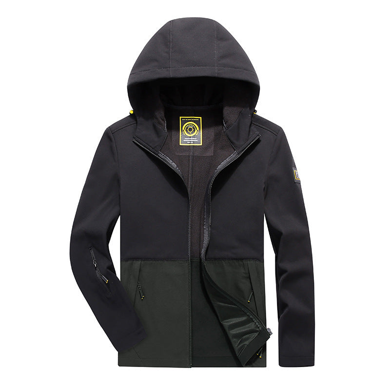 Herren leichte Softshell-Hybridjacke mit Kapuze wind- und wasserabweisend – Taviero
