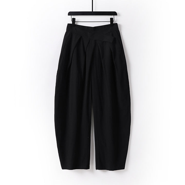 Damen Hochgeschnittene Culotte-Hose mit Bundfalten und elastischem Taillenbund Echoarchiv