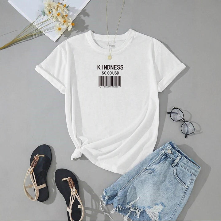 Damen T-Shirt mit kreativem Barcode-Design Echo Archiv