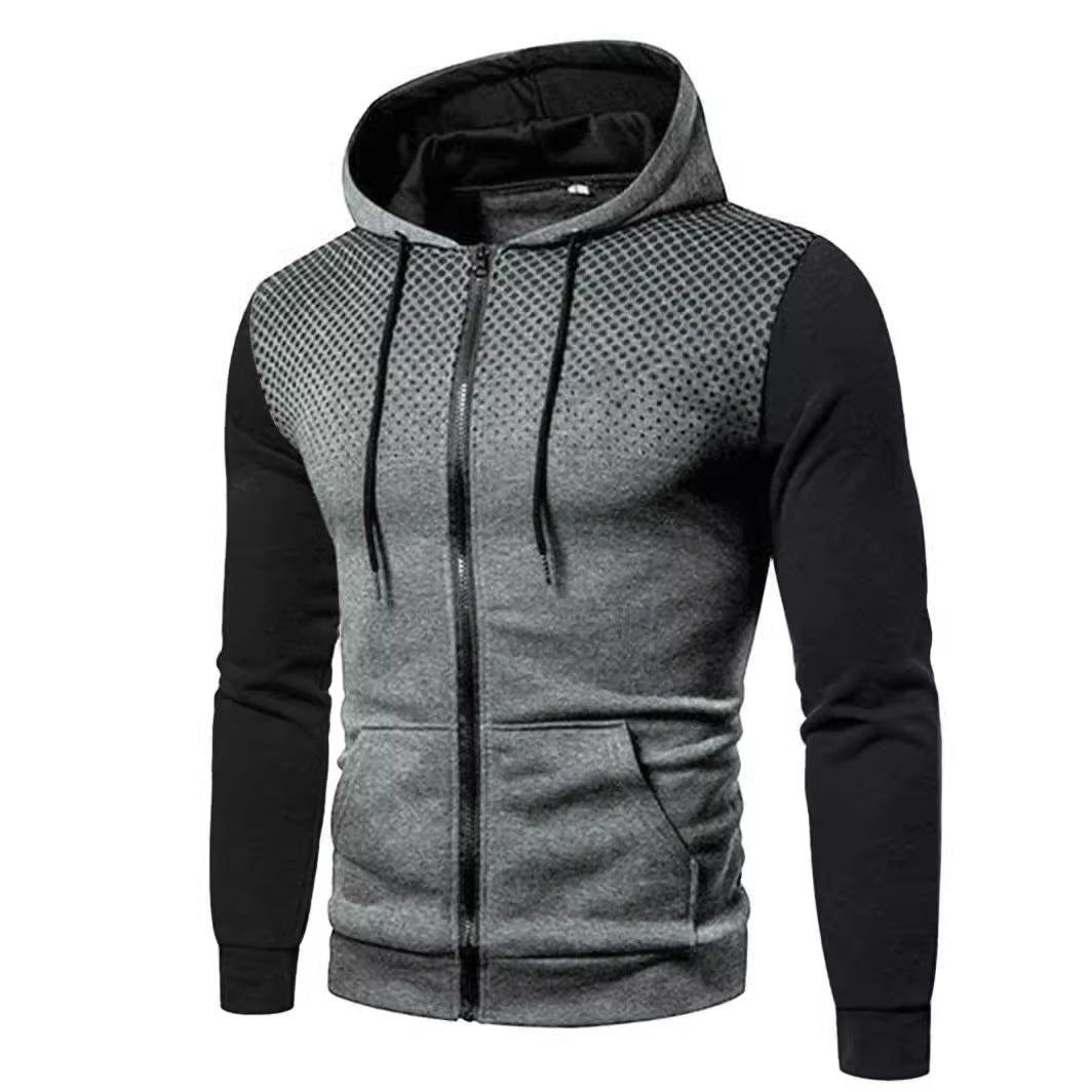 Herren sportliche Kapuzenjacke mit kontrastierenden Einsätzen Echoarchiv