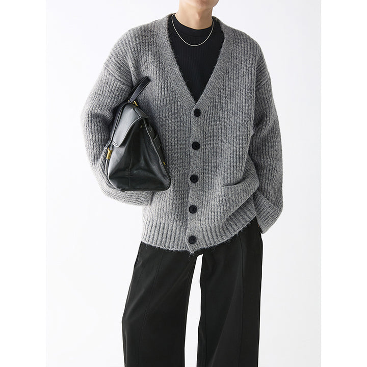 Herren Grobstrickjacke mit praktischen Taschen und stylischem Design Echoarchiv
