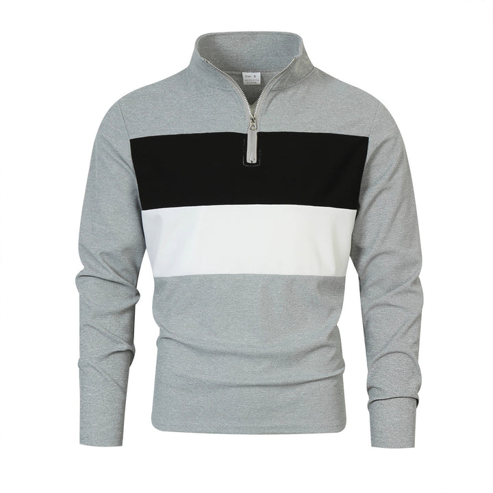 Herren Zip-Pullover mit modischem Farbschnitt und komfortablem Style Echoarchiv