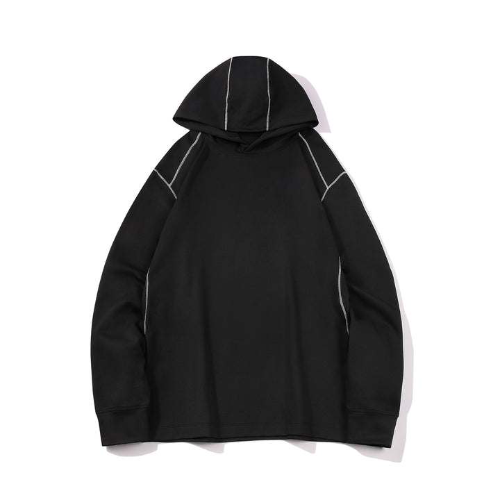 Herren Oversized Kapuzenpullover aus schwerer Baumwollmischung mit Kontrastnähten und Raglanärmeln Echo Archiv