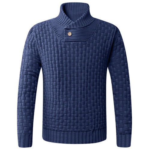Herren Strickpullover mit modernem Zopfmuster und Stehkragen Echoarchiv