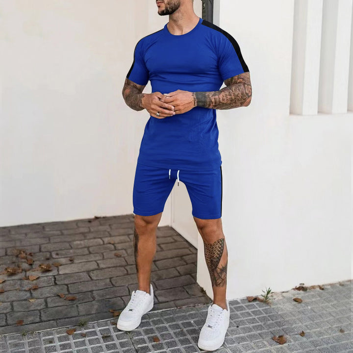 Herren Sportliches Kurzarm-Set mit seitlichem Kontraststreifen Echoarchiv