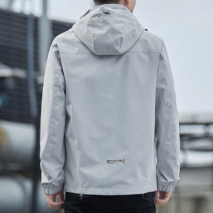 Herren Leichte Regenjacke mit verstellbarer Kapuze Echo Archiv