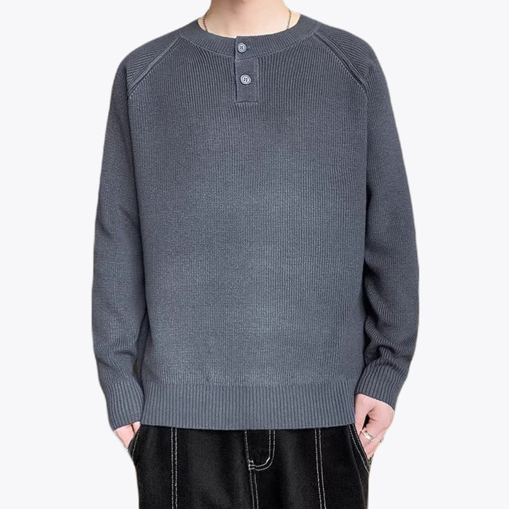Herren Grobstrickpullover mit Knopfdetails Echo Archiv