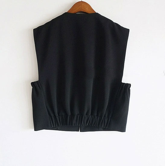 Damen Modische ärmellose Weste mit Knopfdetails Echoarchiv