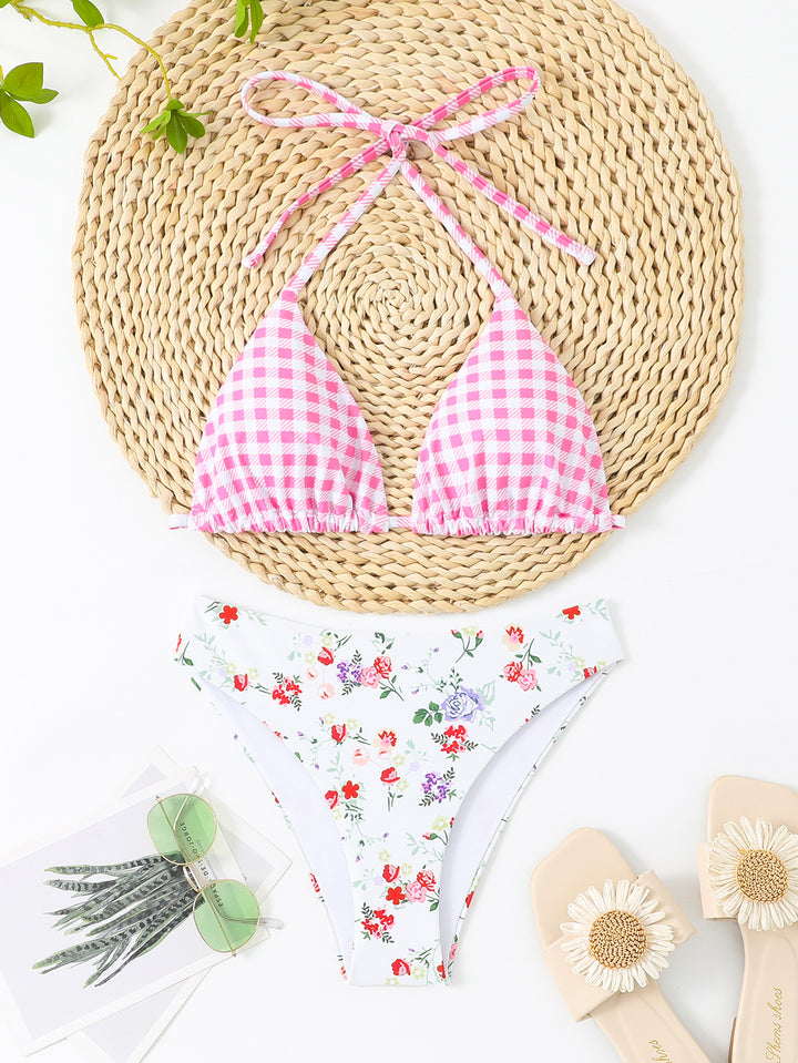 Damen Triangel-Bikini-Set mit verspieltem Knoten-Design und hoch geschnittenem Höschen Echo Archiv