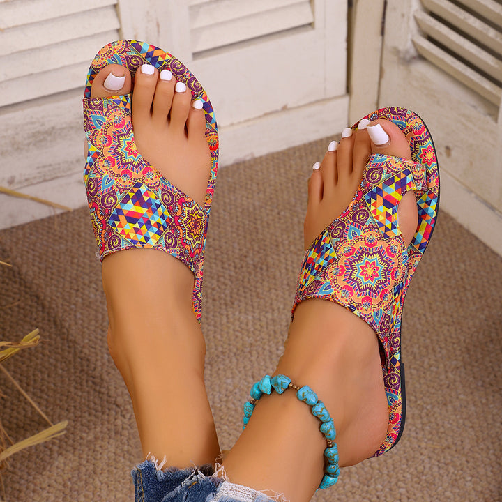 Damen Boho-Zehentrenner Sandalen mit ergonomischem Fußbett Echo Archiv