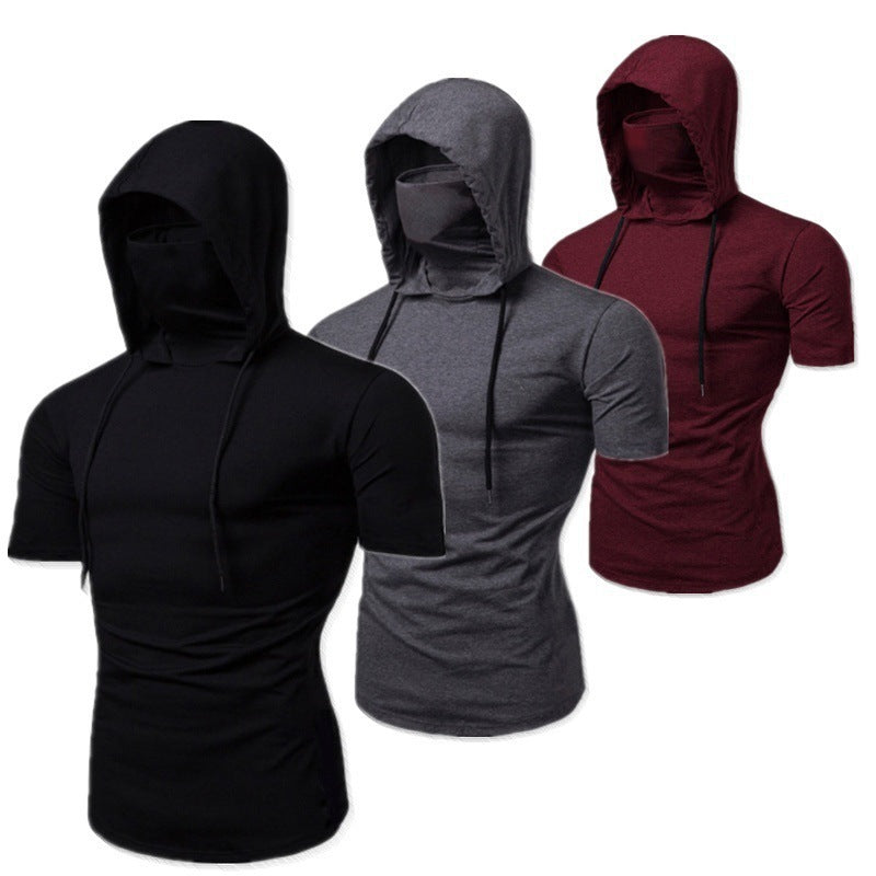 Herren Sportswear T-Shirt mit integriertem Mundschutz und bequemem Schnitt Echoarchiv