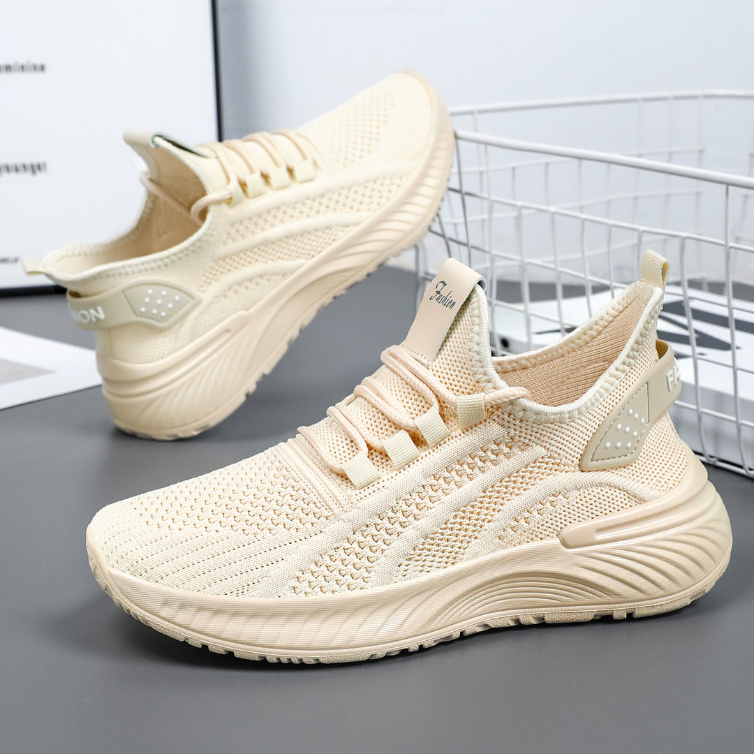 Damen nan atmungsaktiver Strick-Freizeitsneaker mit elastischem Schlupfkragen und gedämpfter Keilsohle Echo Archiv