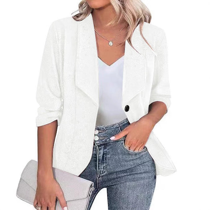 Damen Glitzer Blazerjacke mit femininer Silhouette und elegantem Revers Echoarchiv
