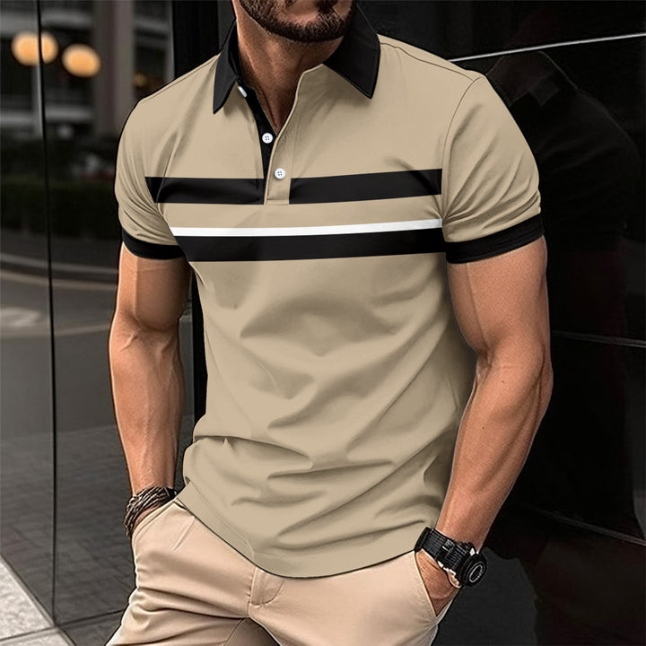 Herren Kurzarm Poloshirt mit modernen Streifen Echoarchiv