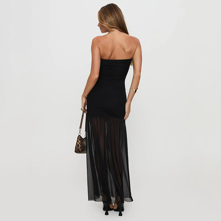 Damen Maxi-Kleid mit schickem Tüllsaum und figurbetonter Silhouette Echo Archiv