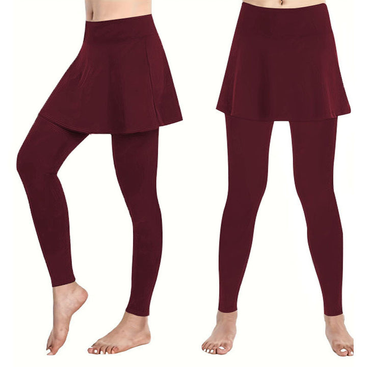 Damen Highwaist-Leggings mit integriertem Tellerrock und figurschmeichelnder Silhouette Echoarchiv