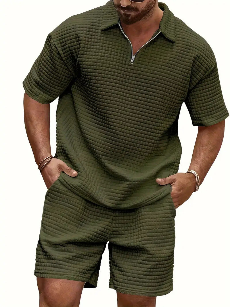 Herren Kurzarm-Polo mit praktischen Reißverschlussdetail Echoarchiv