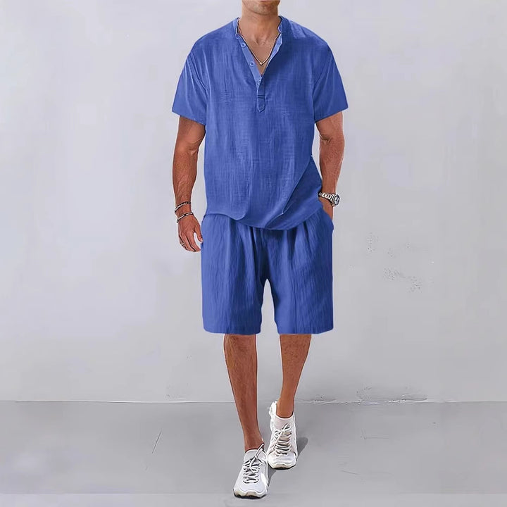 Herren Casual Relaxed Fit Leinen Set Echoarchiv