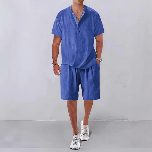 Herren Casual Relaxed Fit Leinen Set Echoarchiv