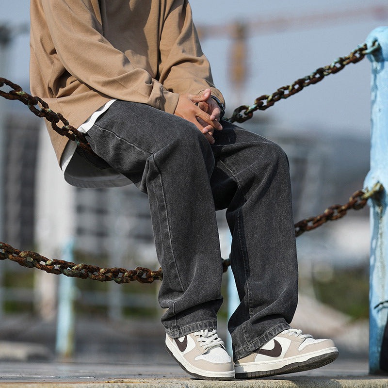 Herren Locker geschnittene Denim-Hose mit seitlichen Taschen Echoarchiv