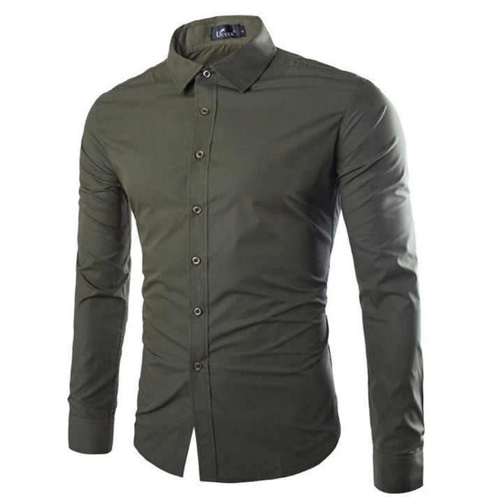 Herren elegante Langarmhemd Echoarchiv