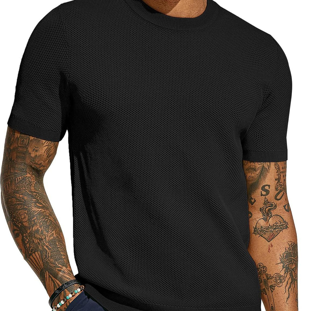 Herren luftiges Strickshirt mit Netzstruktur Echoarchiv