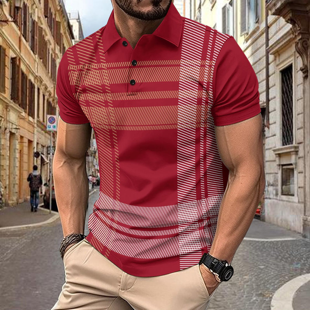 Herren Poloshirt mit modernem Karomuster Echoarchiv