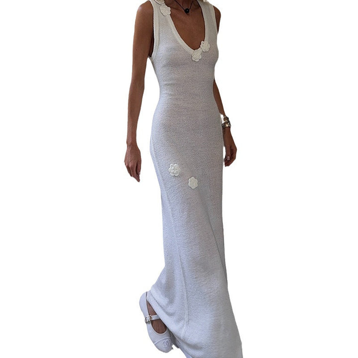 Damen Maxi-Strickkleid mit raffinierten Blumenapplikationen Echo Archiv