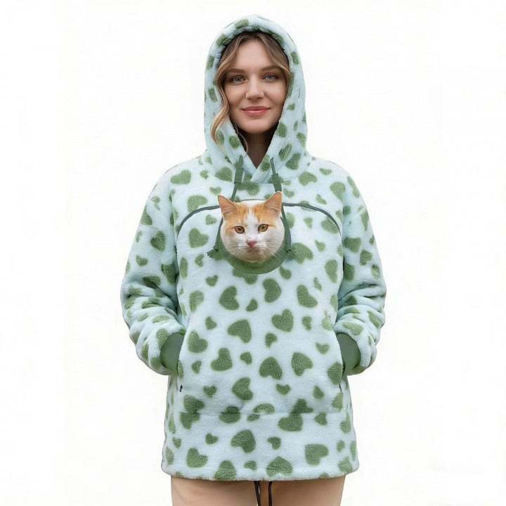 Damen Kapuzenpullover mit integrierter Katzenhöhle und extra weichem Fleece Echo Archiv