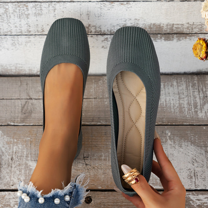 Damen Flexible Strick‑Slipper mit orthopädisch gepolstertem Fußbett Echoarchiv
