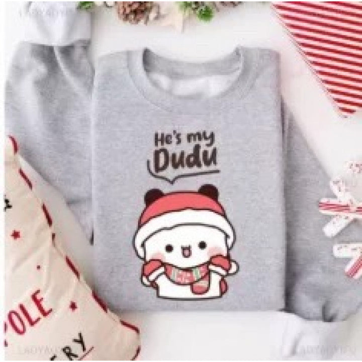 Unisex nan kuscheliges Baumwoll-Sweatshirt mit niedlichem Bären-Print und Rundhalsausschnitt Echo Archiv