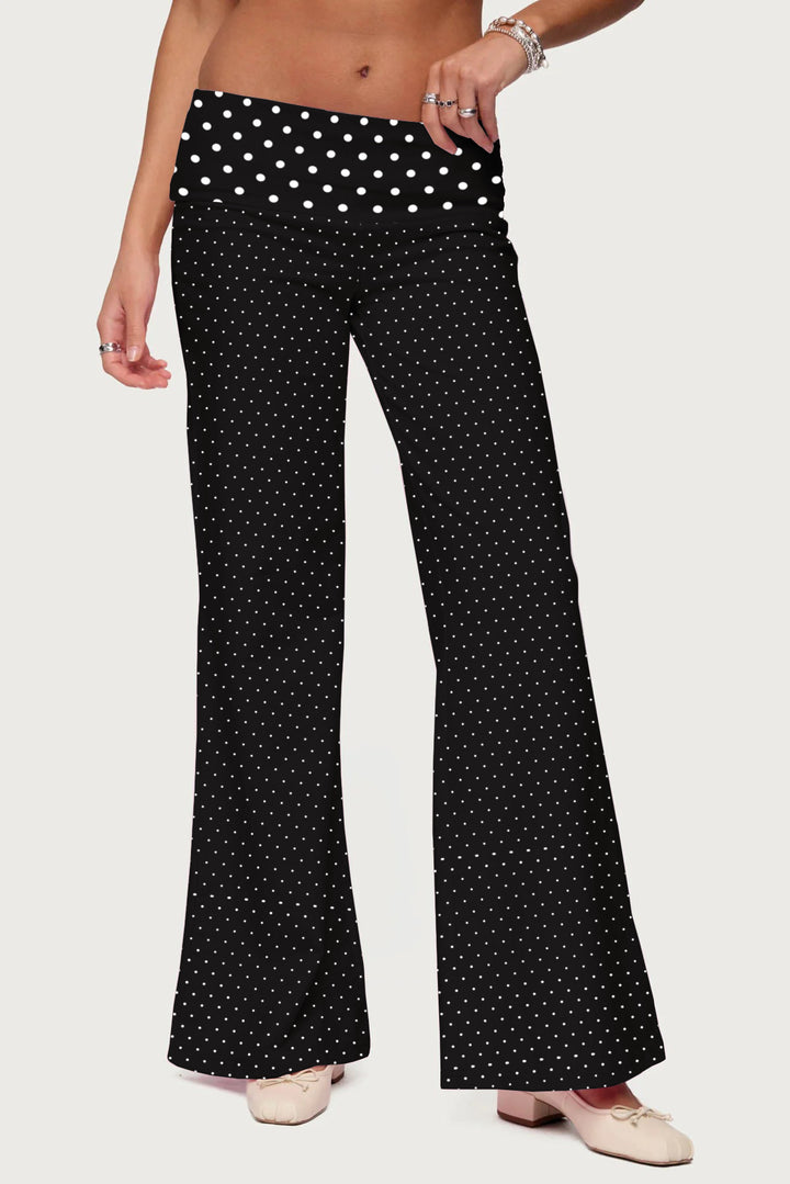 Damen Palazzo-Hose mit gestreiftem Bund und lässigem Schnitt Echo Archiv