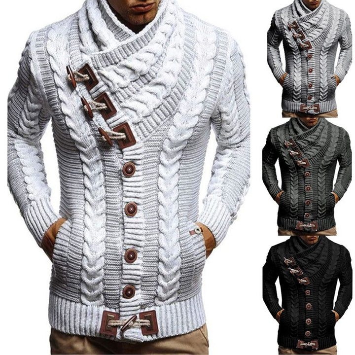 Herren Strickjacke mit Kapuze und Zopfmuster Echoarchiv