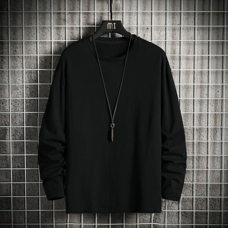 Herren nan lässiges Baumwoll-Basic-Langarmshirt mit Rundhals, Relaxed Fit und verstärkter Saumverarbeitung Echo Archiv