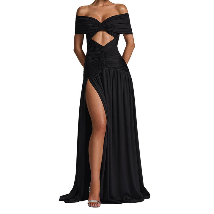 Damen Elegantes Off-Shoulder Maxikleid mit praktischem Cut-Out Echo Archiv