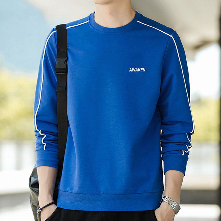 Herren Crewneck‑Sweatshirt mit Kontrastpaspel und schmaler Silhouette – Marzano
