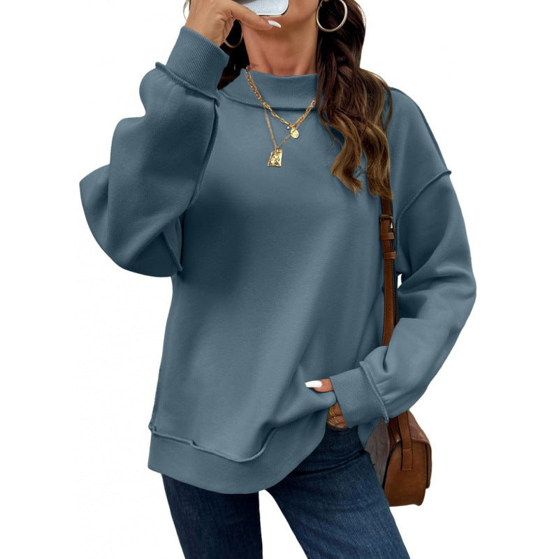 Damen Oversize-Sweatshirt mit Stehkragen, Raglanärmeln und Rippbündchen Echoarchiv