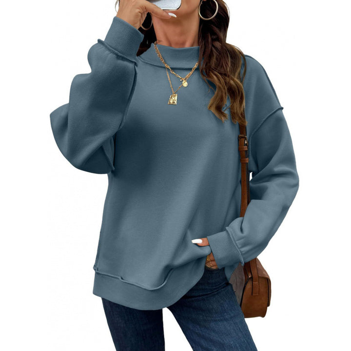 Damen Oversize-Sweatshirt mit Stehkragen, Raglanärmeln und Rippbündchen Echoarchiv