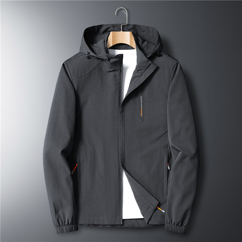 Herren leichte Softshell-Kapuzenjacke mit winddichter Membran und Reißverschlusstaschen Echoarchiv