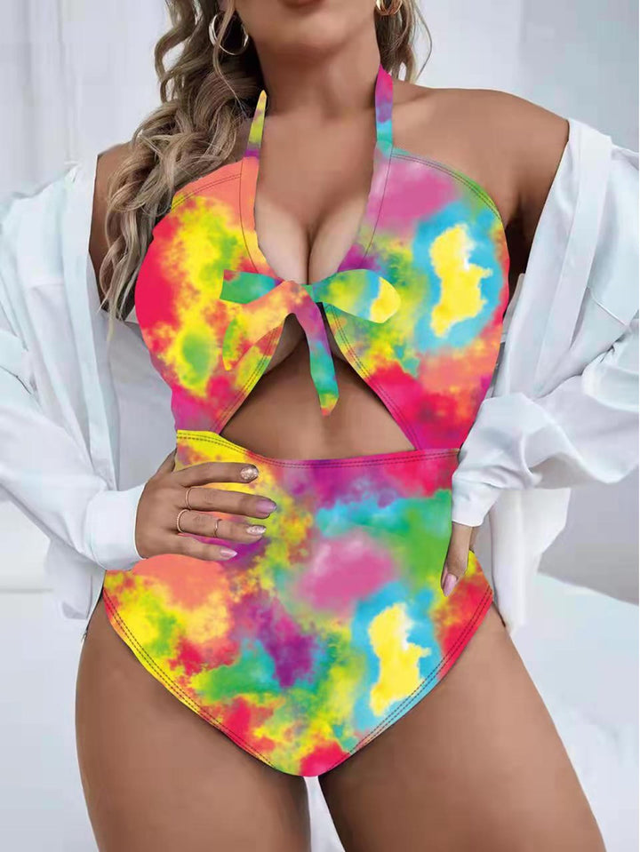 Damen Einteiler Badeanzug mit verspieltem Knoten und seitlichen Cut-Outs Echo Archiv