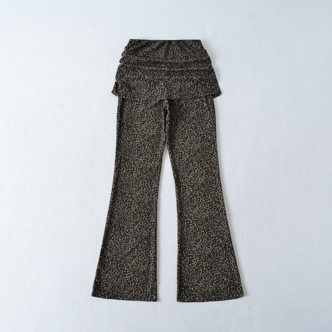 Damen High‑Waist Schlaghose mit gerafftem Hüftrock und ausgestelltem Bein Echo Archiv