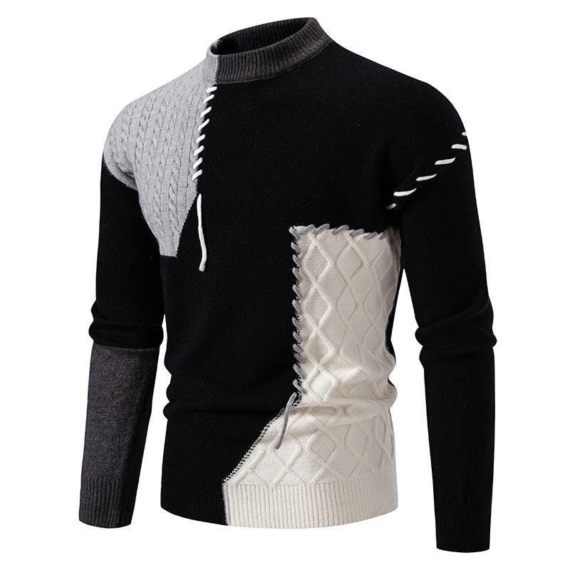 Herren Pullover mit kreativem Muster und hohem Kragen Echoarchiv