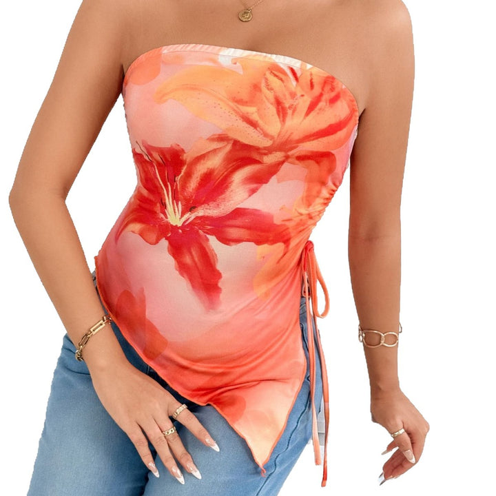 Damen Oberteil mit asymmetrischem Schnitt und floralem Design Echo Archiv