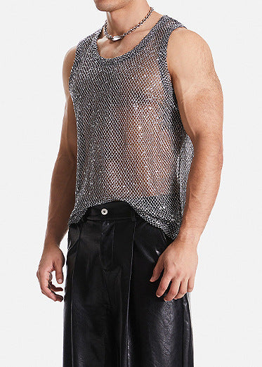 Herren Muskelshirt aus hochwertigem Netzmaterial mit modernem Schnitt Echoarchiv
