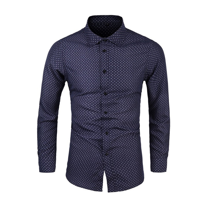 Herren Slim-Fit Hemd mit feinem Pünktchenmuster und Kentkragen Echo Archiv