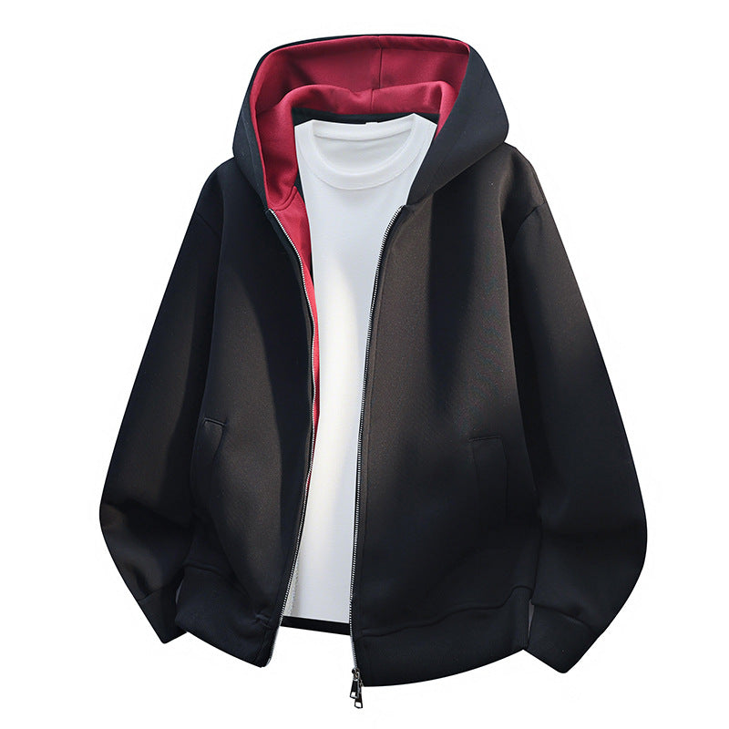 Herren Oversize-Zip-Hoodie mit kontrastgefütterter Kapuze und Kängurutaschen Echo Archiv